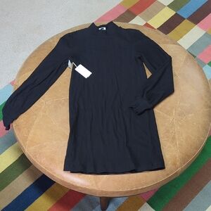 NWT ARITZIA Wilfred Ribbed Black Dress